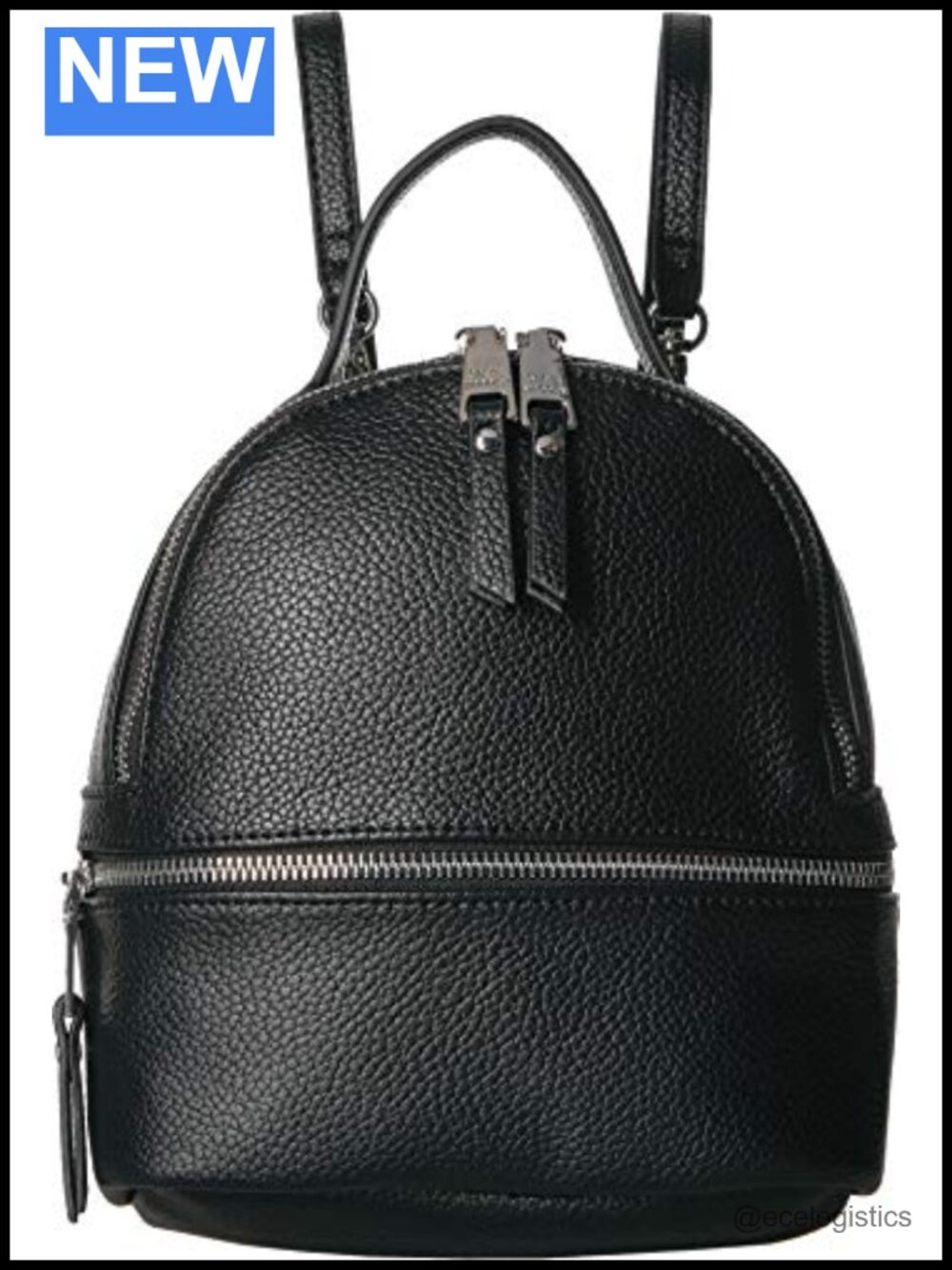 Faux Leather Backpack with Adjustable Straps, Water Resistant, 2 Pockets